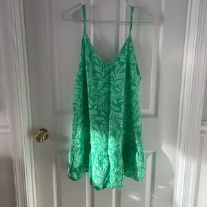 Hurley Green Tropical Print Cover up